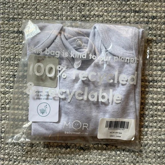 NWT Mori grey bodysuit 3-6mo - Picture 2 of 3